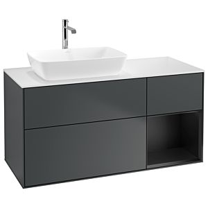 Villeroy und Boch Finion Waschtischunterschrank G811PDHG 120cm, Abdeckplatte white matt, Emotion, Regale Black matt lacquer, Midnight Blue Matt Lacquer
