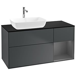 Villeroy and Boch Finion Villeroy and Boch Finion G812GKHG 120cm, black matt cover plate, Emotion, anthracite matt lacquer shelves, Midnight Blue Matt Lacquer