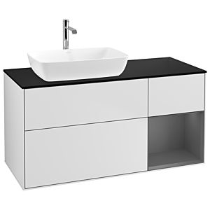 Villeroy and Boch Finion Villeroy and Boch Finion G812GKMT 120cm, cover plate black matt, Emotion, shelves Anthracite matt lacquer, White matt lacquer