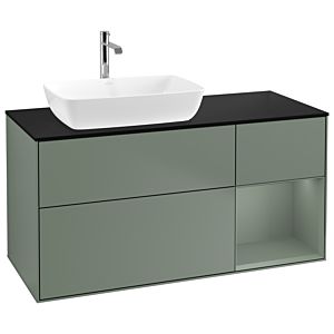 Villeroy and Boch Finion Villeroy and Boch Finion G812GMGM 120cm, cover plate black matt, Emotion, shelves olive matt lacquer, Olive Matt Lacquer