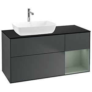 Villeroy and Boch Finion Villeroy and Boch Finion G812GMHG 120cm, cover plate black matt, Emotion, shelves olive matt lacquer, Midnight Blue Matt Lacquer