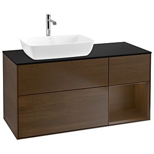 Villeroy et Boch Finion Villeroy et Boch G812GNGN 120cm, plaque de finition noire mate, emotion, étagères Walnut Veneer , placage Walnut Veneer
