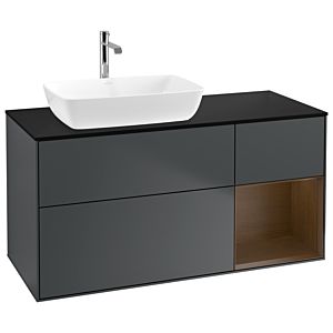Villeroy and Boch Finion Villeroy and Boch Finion G812GNHG 120cm, cover plate black matt, Emotion, shelves Walnut Veneer , Midnight Blue Matt Lacquer