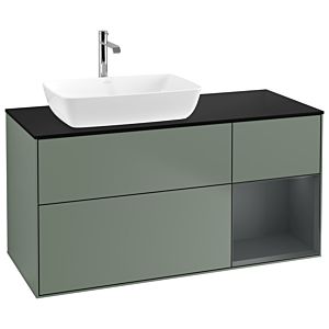 Villeroy and Boch Finion Villeroy and Boch Finion G812HGGM 120cm, cover plate black matt, Emotion, shelves Midnight matt lacquer, Olive Matt Lacquer