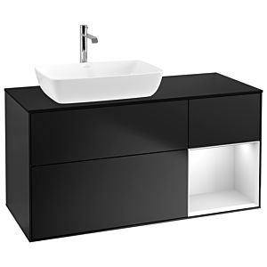 Villeroy and Boch Finion Villeroy and Boch Finion G812MTPD 120cm, cover plate black matt, Emotion, shelves white matt lacquer, black matt lacquer