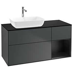 Villeroy und Boch Finion Waschtischunterschrank G812PDHG 120cm, Abdeckplatte black matt, Emotion, Regale Black matt lacquer, Midnight Blue Matt Lacquer