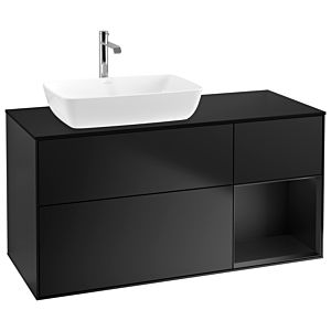Villeroy and Boch Finion Villeroy and Boch Finion G812PDPD 120cm, cover plate black matt, Emotion, shelves Black matt lacquer, Black matt lacquer