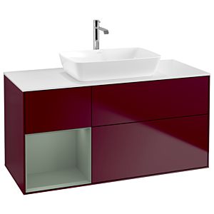 Villeroy and Boch Finion Villeroy and Boch Finion G821GMHB 120cm, cover plate white matt, Emotion, shelves olive matt lacquer, Peony Matt