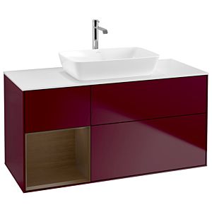 Villeroy and Boch Finion Villeroy and Boch Finion G821GNHB 120cm, cover plate white matt, Emotion, shelves Walnut Veneer , Peony Matt