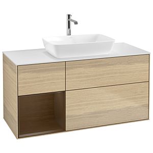 Villeroy et Boch Finion Villeroy et Boch G821GNPC 120cm, plaque de recouvrement blanc mat, emotion, étagères Walnut Veneer , Oak Veneer