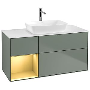 Villeroy and Boch Finion Villeroy and Boch Finion G821HFGM 120cm, cover plate white matt, Emotion, shelves gold matt lacquer, Olive Matt Lacquer