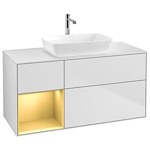 Villeroy and Boch Finion Villeroy and Boch Finion G821HFMT 120cm, cover plate white matt, Emotion, shelves gold matt lacquer, white matt lacquer