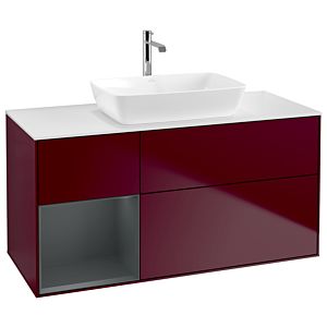 Villeroy et Boch Finion Villeroy et Boch G821HGHB 120cm, plaque de finition blanc mat, Emotion, étagères Laque mat minuit, Peony Matt