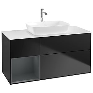 Villeroy and Boch Finion Villeroy and Boch Finion G821HGPD 120cm, cover plate white matt, Emotion, shelves midnight matt lacquer, black matt lacquer