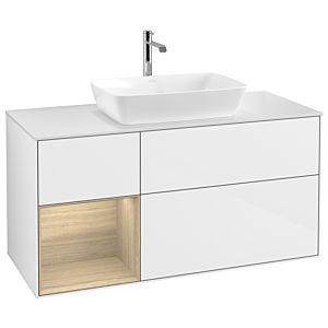 Villeroy and Boch Finion Villeroy and Boch Finion G821PCGF 120cm, cover plate white matt, Emotion, shelves Oak Veneer , glossy white lacquer
