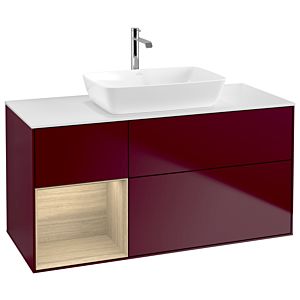 Villeroy et Boch Finion Villeroy et Boch G821PCHB 120cm, plaque de finition blanc mat, emotion, étagères Oak Veneer , Peony Matt