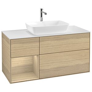 Villeroy et Boch Finion Villeroy et Boch G821PCPC 120cm, plaque de finition blanc mat, émotion, étagères Oak Veneer , Oak Veneer