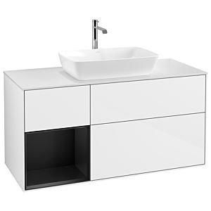 Villeroy and Boch Finion Villeroy and Boch Finion G821PDGF 120cm, cover plate white matt, Emotion, shelves Black matt lacquer, Glossy white lacquer