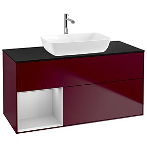 Villeroy and Boch Finion Villeroy and Boch Finion G822GJHB 120cm, cover plate black matt, Emotion, shelves light gray matt lacquer, Peony Matt