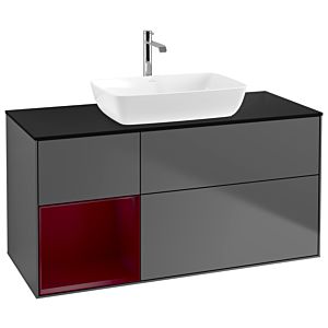 Villeroy and Boch Finion Villeroy and Boch Finion G822HBGK 120cm, cover plate black matt, Emotion, shelves Peony matt lacquer, anthracite matt