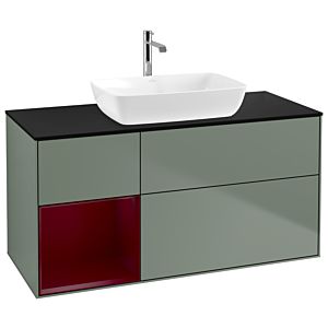 Villeroy and Boch Finion Villeroy and Boch Finion G822HBGM 120cm, cover plate black matt, Emotion, shelves Peony matt lacquer, Olive Matt Lacquer