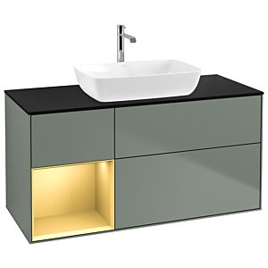 Villeroy and Boch Finion Villeroy and Boch Finion G822HFGM 120cm, cover plate black matt, Emotion, shelves gold matt lacquer, Olive Matt Lacquer