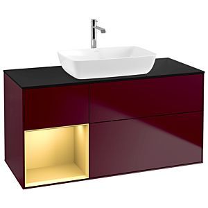 Villeroy and Boch Finion Villeroy and Boch Finion G822HFHB 120cm, cover plate black matt, Emotion, shelves gold matt lacquer, Peony Matt