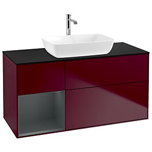Villeroy and Boch Finion Villeroy and Boch Finion G822HGHB 120cm, cover plate black matt, Emotion, shelves Midnight matt lacquer, Peony Matt