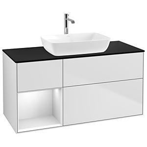 Villeroy and Boch Finion Villeroy and Boch Finion G822MTMT 120cm, cover plate black matt, Emotion, shelves White matt lacquer, White matt lacquer