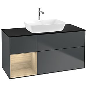 Villeroy and Boch Finion Villeroy and Boch Finion G822PCHG 120cm, cover plate black matt, Emotion, shelves Oak Veneer , Midnight Blue Matt Lacquer
