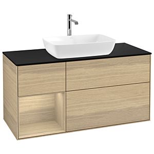 Villeroy et Boch Finion Villeroy et Boch G822PCPC 120cm, plaque de finition noir mat, émotion, étagères Oak Veneer , Oak Veneer