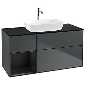 Villeroy and Boch Finion Villeroy and Boch Finion G822PDHG 120cm, cover plate black matt, Emotion, shelves black matt lacquer, midnight Blue Matt Lacquer
