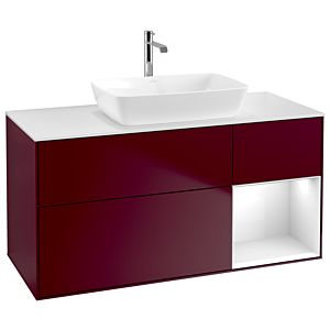 Villeroy and Boch Finion Villeroy and Boch Finion G831GFHB 120cm, cover plate white matt, Emotion, shelves Glossy white lacquer, Peony Matt