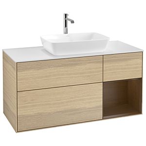 Villeroy et Boch Finion Villeroy et Boch G831GNPC 120cm, plaque de recouvrement blanc mat, emotion, étagères Walnut Veneer , Oak Veneer