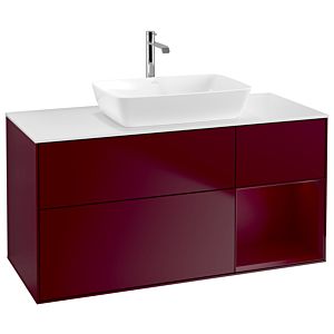 Villeroy und Boch Finion Waschtischunterschrank G831HBHB 120cm, Abdeckplatte white matt, Emotion, Regale Peony matt lacquer, Peony Matt