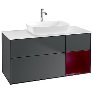 Villeroy und Boch Finion Waschtischunterschrank G831HBHG 120cm, Abdeckplatte white matt, Emotion, Regale Peony matt lacquer, Midnight Blue Matt Lacquer