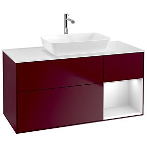 Villeroy et Boch Finion Villeroy et Boch G831MTHB 120cm, plaque de recouvrement blanc mat, Emotion, étagères laqué blanc mat, Peony Matt