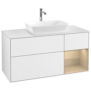 Villeroy and Boch Finion Villeroy and Boch Finion G831PCGF 120cm, cover plate white matt, Emotion, shelves Oak Veneer , glossy white lacquer