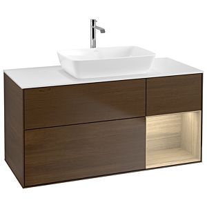 Villeroy et Boch Finion Villeroy et Boch G831PCGN 120cm, plaque de recouvrement blanc mat, emotion, étagères Oak Veneer , placage Oak Veneer