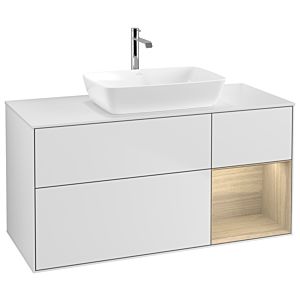 Villeroy and Boch Finion Villeroy and Boch Finion G831PCMT 120cm, cover plate white matt, Emotion, shelves Oak Veneer , white matt lacquer