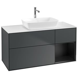 Villeroy und Boch Finion Waschtischunterschrank G831PDHG 120cm, Abdeckplatte white matt, Emotion, Regale Black matt lacquer, Midnight Blue Matt Lacquer