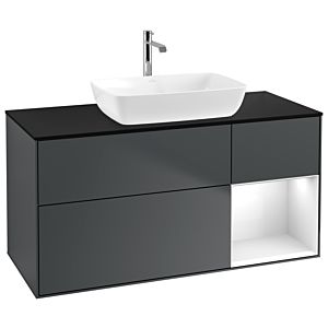 Villeroy and Boch Finion Villeroy and Boch Finion G832GFHG 120cm, cover plate black matt, Emotion, shelves Glossy white lacquer, Midnight Blue Matt Lacquer