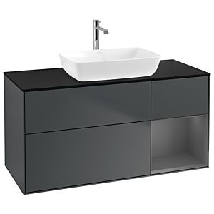 Villeroy and Boch Finion Villeroy and Boch Finion G832GKHG 120cm, cover plate black matt, Emotion, shelves anthracite matt lacquer, midnight Blue Matt Lacquer