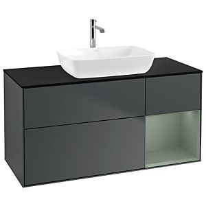 Villeroy and Boch Finion Villeroy and Boch Finion G832GMHG 120cm, cover plate black matt, Emotion, shelves olive matt lacquer, midnight Blue Matt Lacquer