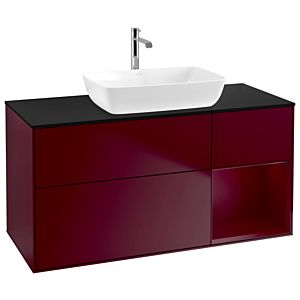 Villeroy and Boch Finion Villeroy and Boch Finion G832HBHB 120cm, cover plate black matt, Emotion, shelves Peony matt lacquer, Peony Matt