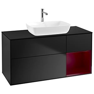 Villeroy and Boch Finion Villeroy and Boch Finion G832HBPD 120cm, cover plate black matt, Emotion, shelves Peony matt lacquer, black matt lacquer