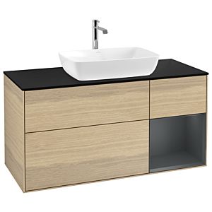 Villeroy and Boch Finion Villeroy and Boch Finion G832HGPC 120cm, cover plate black matt, Emotion, shelves Midnight matt lacquer, Oak Veneer
