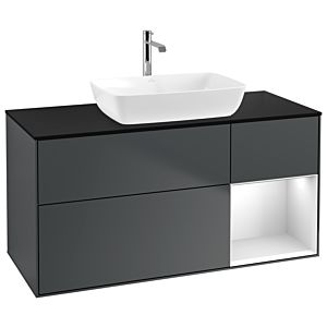 Villeroy and Boch Finion Villeroy and Boch Finion G832MTHG 120cm, cover plate black matt, Emotion, shelves white matt lacquer, midnight Blue Matt Lacquer