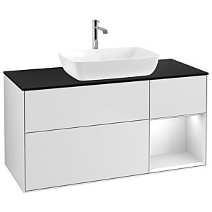 Villeroy and Boch Finion Villeroy and Boch Finion G832MTMT 120cm, cover plate black matt, Emotion, shelves White matt lacquer, White matt lacquer