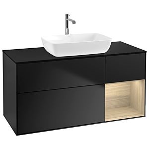 Villeroy and Boch Finion Villeroy and Boch Finion G832PCPD 120cm, cover plate black matt, Emotion, shelves Oak Veneer , black matt lacquer